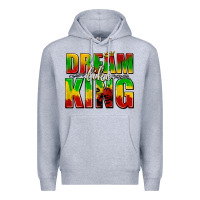 Heather Grey dream like king with crown Premium Hoodie - texasbilliewilder
