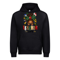 Black teacher life afro messy bun Urban Hoodie - texasbilliewilder