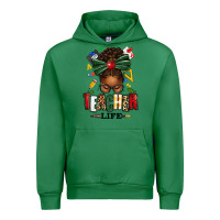 Emerald teacher life afro messy bun Urban Hoodie - texasbilliewilder