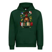 Forest Green teacher life afro messy bun Urban Hoodie - texasbilliewilder
