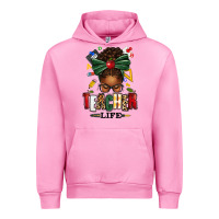 Fuchsia Pink teacher life afro messy bun Urban Hoodie - texasbilliewilder