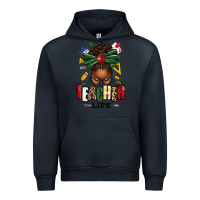 Navy teacher life afro messy bun Urban Hoodie - texasbilliewilder