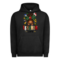 Pigment Black teacher life afro messy bun Urban Hoodie - texasbilliewilder