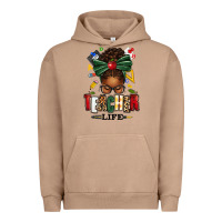 Pigment Burro teacher life afro messy bun Urban Hoodie - texasbilliewilder