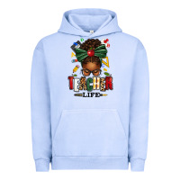 Pigment Grape Ice teacher life afro messy bun Urban Hoodie - texasbilliewilder