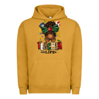 Pigment Peanut Butter teacher life afro messy bun Urban Hoodie - texasbilliewilder