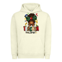 Pigment Pistachio teacher life afro messy bun Urban Hoodie - texasbilliewilder
