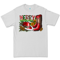 Dove Grey cowboy merry christmas Premium Tee - CowhideDigitalArt