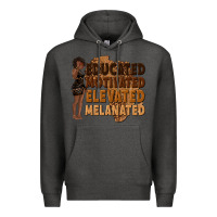 Charcoal Heather educated motivated elevated melanated Premium Hoodie - texasbilliewilder