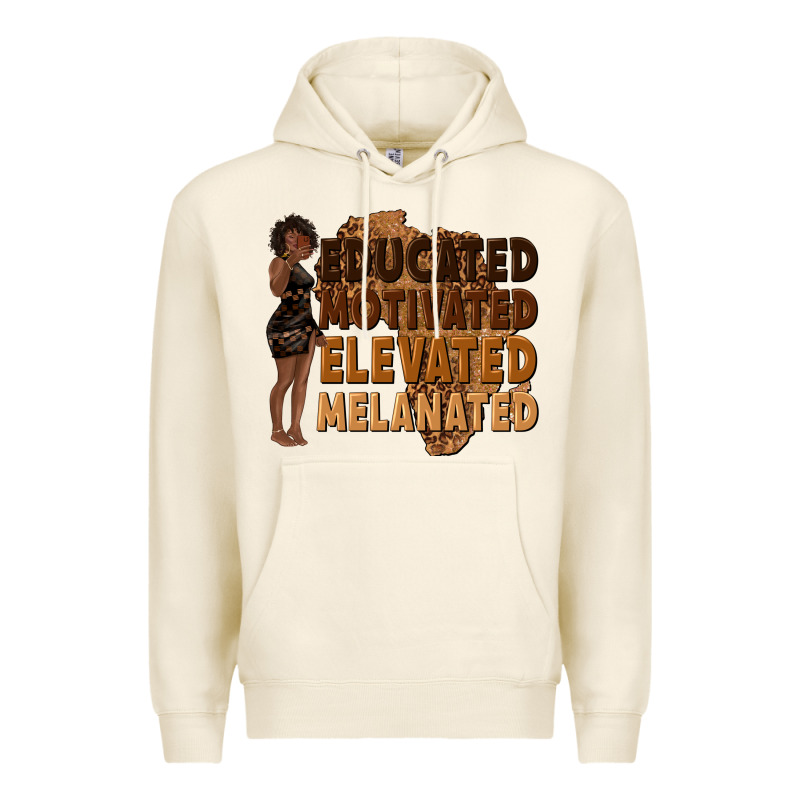 Educated Motivated Elevated Melanated Premium Hoodie by texasbilliewilder | Teevron