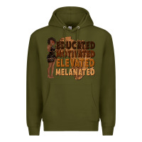 Army Green educated motivated elevated melanated Premium Hoodie - texasbilliewilder