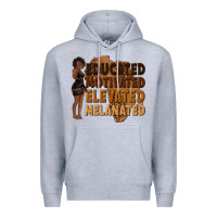 Heather Grey educated motivated elevated melanated Premium Hoodie - texasbilliewilder