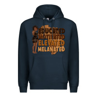 Navy educated motivated elevated melanated Premium Hoodie - texasbilliewilder