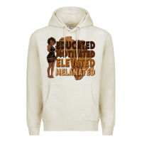 Oatmeal Heather educated motivated elevated melanated Premium Hoodie - texasbilliewilder