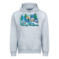 Heather Grey merry christmas snowman gnomes Urban Hoodie - Zillion Design Studio