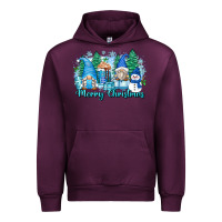 Mauve Wine merry christmas snowman gnomes Urban Hoodie - Zillion Design Studio