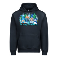 Navy merry christmas snowman gnomes Urban Hoodie - Zillion Design Studio