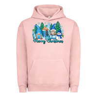 Pigment Salmon merry christmas snowman gnomes Urban Hoodie - Zillion Design Studio
