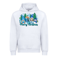 White merry christmas snowman gnomes Urban Hoodie - Zillion Design Studio