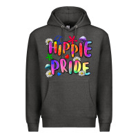 Charcoal Heather hippie pride Premium Hoodie - Zillion Design Studio