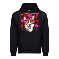 Black Valentine's day husky Urban Hoodie - RanaPortraitStore