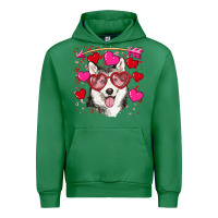 Emerald Valentine's day husky Urban Hoodie - RanaPortraitStore