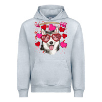 Heather Grey Valentine's day husky Urban Hoodie - RanaPortraitStore