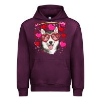 Mauve Wine Valentine's day husky Urban Hoodie - RanaPortraitStore
