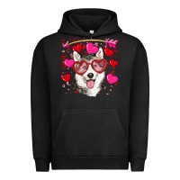 Pigment Black Valentine's day husky Urban Hoodie - RanaPortraitStore