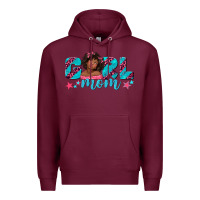 Burgundy girl mom afro black girl Premium Hoodie - texasbilliewilder