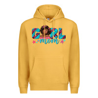 Mustard girl mom afro black girl Premium Hoodie - texasbilliewilder