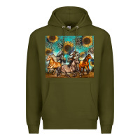 Army Green western horses Premium Hoodie - Zillion Design Studio