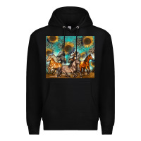 Black western horses Premium Hoodie - Zillion Design Studio