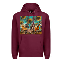 Burgundy western horses Premium Hoodie - Zillion Design Studio