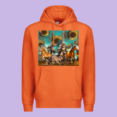 Western Horses Premium Hoodie Designed By Zillion Design Studio