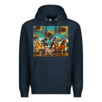 Navy western horses Premium Hoodie - Zillion Design Studio