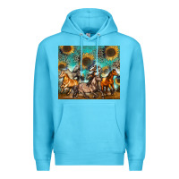 Ocean Blue western horses Premium Hoodie - Zillion Design Studio