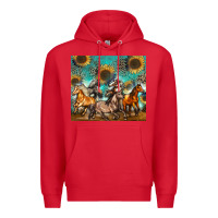Red western horses Premium Hoodie - Zillion Design Studio