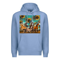 Colony Blue western horses Premium Hoodie - Zillion Design Studio