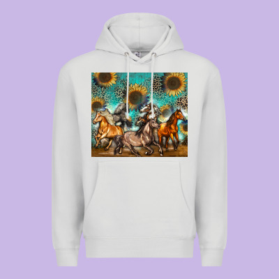 Western Horses Premium Hoodie Designed By Zillion Design Studio
