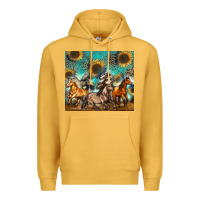 Mustard western horses Premium Hoodie - Zillion Design Studio