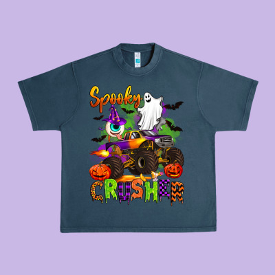 Spooky Cruhser With Monster Truck Urban Heavy Tee Designed By Artiststas