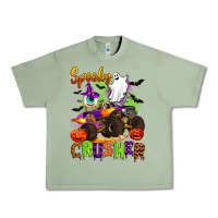 Oil Green spooky cruhser with monster truck Urban Heavy Tee - Artiststas
