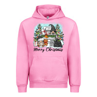 Fuchsia Pink merry christmas gnomes Urban Hoodie - Zillion Design Studio