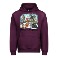 Mauve Wine merry christmas gnomes Urban Hoodie - Zillion Design Studio