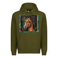 Army Green western horse Premium Hoodie - Zillion Design Studio