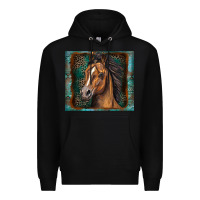 Black western horse Premium Hoodie - Zillion Design Studio