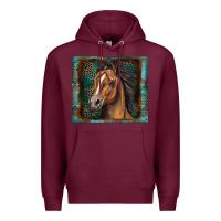 Burgundy western horse Premium Hoodie - Zillion Design Studio