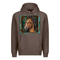 Coffee western horse Premium Hoodie - Zillion Design Studio