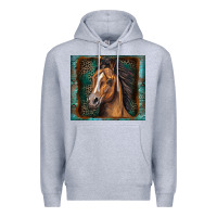 Heather Grey western horse Premium Hoodie - Zillion Design Studio
